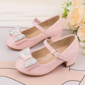 OEMToddler Little Kid Girl’s school shoes for girls dance shoes soft soled high heels princess shoes suitable wedding party wear