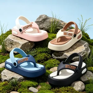 OLICOM Factory Eco friendly Kids Flip Flops EVA with Back Strap Slip on Slides Lightweight Comfortable for Summer Indoor Outdoor
