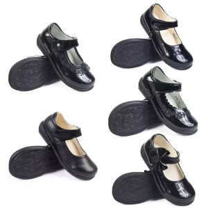 Official Girl’s PU Shoes Fashion School Black Leather Shoes Dance Kids Shoes