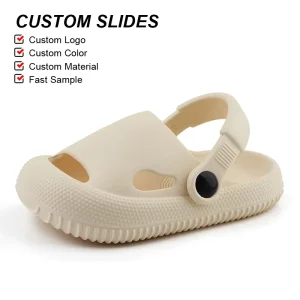 Olicom New Design Summer EVA Slides Breathable Jelly Sandals for Toddler Outdoor Design with Back Strap Cover Toe Kids Sandals