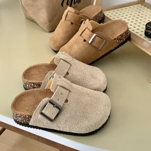 Online Shopping System Unisex Suede Closed Toe Cork Beach Garden Cute Slippers Shoes Bulk No Holes for Kids