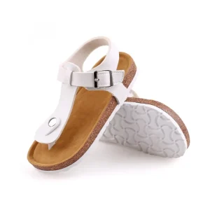 Open Toe Adjustable T Strap Sandals Natural Cork Sole Sandals Shoes for Children Toddlers & Kids