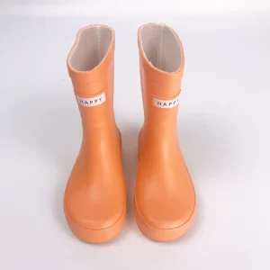 Orange Color Non slip Kids Natural Rubber Rain Boots Wellington Boot Waterproof Rubber Children Rain China Botas