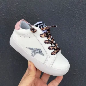 Original Fashion Toddler Baby Sneakers for Kids Rubber Children’s Casual Shoes Girls Star Leather Boys Sport Shoes GG