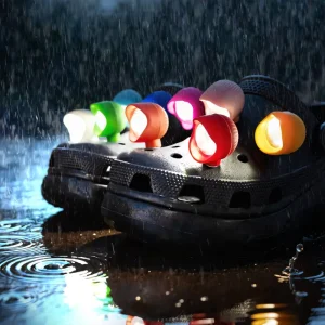 Outdoor LED Lighting Hiking Camping Light up Shoe Charm LED Waterproof Headlight Clog Charms Decorations Accessories