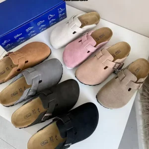 Outdoor Slip Flats Mule Comfortable Clogs Sandals Leather Genuine Leather Lining Spring Season