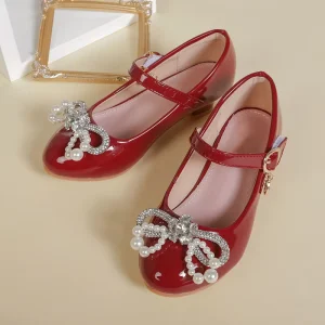 PSJ NPF School Girls’ Leather Shoes Spring and Autumn New Princess Shoes Soft Soled Single Shoes Dress Shoe for Kids Girl