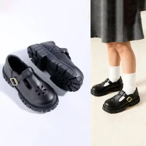 PSJ NPF Spring and Autumn Round Head School Shoes Children’s Mary Jane Formal Dress Shoes Children’s Shoes Boy and Girl
