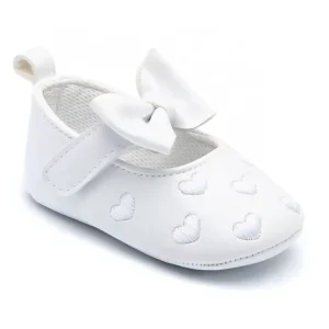 PU Leather Toddler Girl Anti Slip Heart Shaped Baby Girls Casual Shoes
