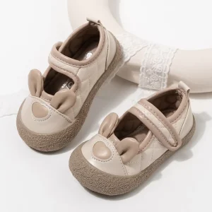 PU Upper Rabbit Decorate Kid Dress Shoes Cute Comfortable Party Dress Kid Children Shoes