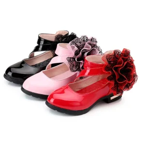 PVC Upper Slingback Slip On Dress Shoes for Baby Girls All Seasons Wedding and Party Use