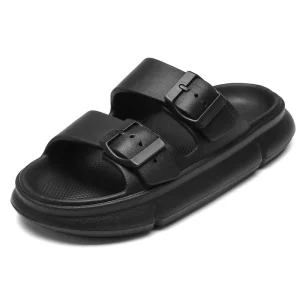 Parent Child Double Button Summer Men’s Women’s Durable Couple Casual Outdoor Thick Bottom Non Slip Breathable Slippers