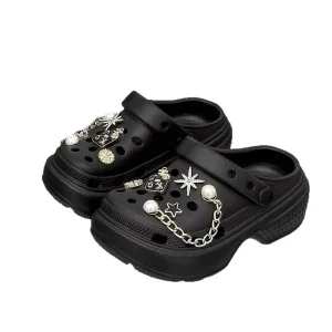 Parent Child Style Ankle Thick Soled Slip On for DIY Accessories Children’s Soft Soled Lightweight Closed Toe Sandals Shoes