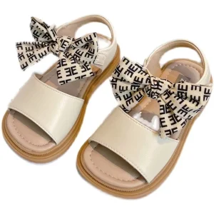 Party Open Toe Bows Summer Flats Dress Sandals Shoes Handmade Kids Sandals Soft Sole Bow Princess Kids School Sandals