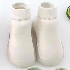 Baby Solid Color Sock Shoes Honeycomb Non-slip Sole Boys Girls Infant Toddler Pre-Walker Ribbed Cotton Knit Slip on 0-24 Months