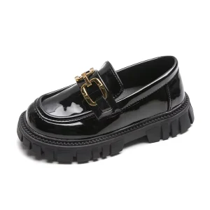 Patent Leather Black School Shoes for Boys and Girls Loafers for Children Fashion New Styles Walking Kids Dress Shoes