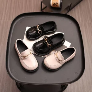 Patent Leather Black White Kids Ankle Slip On Dress Shoes for Girls & Boys Wedding Party Footwear Children Loafers