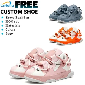 Patent Leather Chunky Thick Sole Lightweight Basketball Skateboard Sneakers for Men