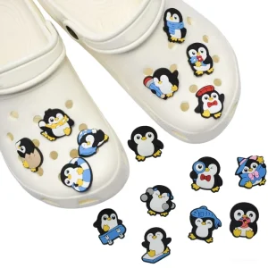 Penguin Slipper Charm for Kids Custom Shoe Charms Pvc Logo Cute Designer Shoe Charms