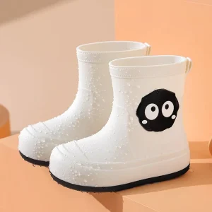 Personalized Cute Cartoon Kids’ Ankle & Bootie Rain Boots PVC Midsole Waterproof Shoes for Boys Girls Non Slip All Seasons