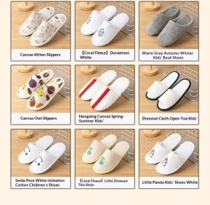 Personalized Disposable Hotel Kids Waffle Slippers Hotel Children Coral Velvet Slipper Thickened Anti Slip Cute Child Slippers