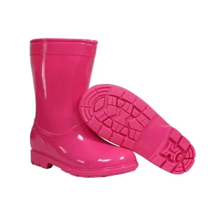Pink Color PVC Waterproof Kids Rain Boots for Girl