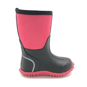 Pink Colour Children Neoprene Rubber Rainboots for Girls