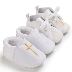 Plain White Shoes Infant Newborn Baptism Christianity Indoor Barefoot Soft Sole Baby Shoes