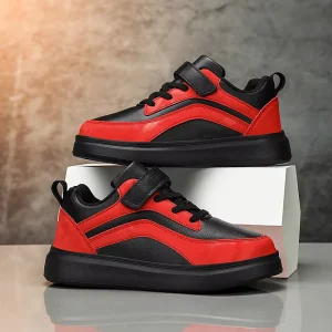 Platform Design Casual Shoes for Kids All Black or White Retro Children”s Sneakers Red Fashion Teen Boys Sport Shoes