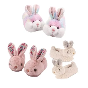 Plush Rabbit Toddler Slippers Stuffed Animal Bunny Slippers Cute Non Slip Warm Winter Shoes Indoor and Outdoor Kids Slipper