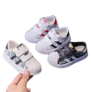 Popular Girl Kids Rubber Shoes Walking Newborn Baby Printed High Quality Genuine Sneakers
