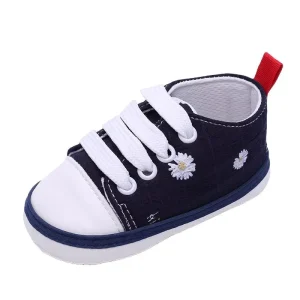 Popular Non-slip Rubber Sole Children Trendy Baby Solid Color Casual Shoes New Fashion Outdoor Toddler Canvas Prewalker Shoes