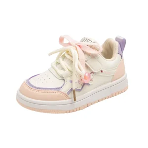 Premium Girls’ Low Cut Sneakers for Spring & Autumn Running with Fashionable Versatile Soft Sole Kids’ Sports Shoes