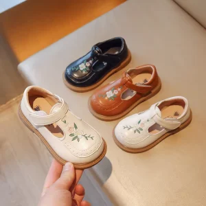 Pretty Girls Lightweight Casual Kids Shoes for School Party Ballet Lace Up Closure Rubber Outsole TPR Insole for Autumn Summer