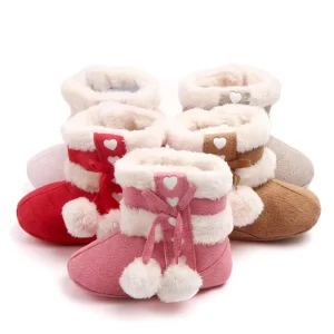 Prewalker Toddler Boots Premium Soft Anti-Slip Sole Warm Winter Boots for Infant Baby Girls