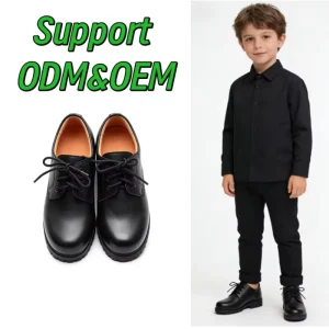 Primary Custom Color Boys Leather Slip On Student School Shoes for Quality Manufacturer Dress Kid