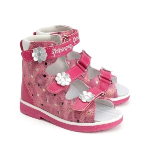 Princepard Baby Girls High top Orthopedic Breathable Anti slip Summer Sandals Arch Support Flatfoot Clubfoot Corrective Shoes