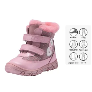 Princepard Pink Fashion Children Rubber Sole Shoes Kids Casual Orthopedic Boots for Girls