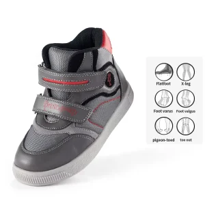Princepard Spring Winter Children’s Unisex Genuine Leather Court Sneakers Comfortable Orthopedic Shoes for Kids