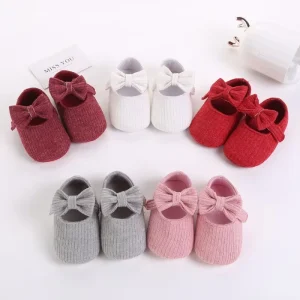 Princess Cute Small Bow Toddler Newborn Baby Girls Crib Shoes Infant Soft Sole Non Slip Shoes