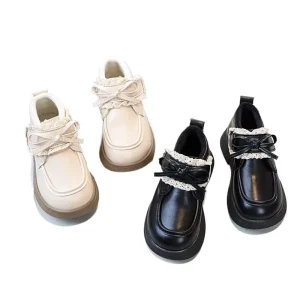 Princess Girls Microfiber Leather Shoes for Winter Kids Toddler Baby’s Fashion Casual Anti Slip Short Boots Ankle Versatile Bow