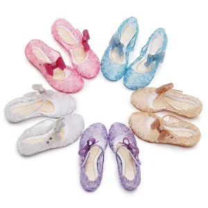 Princess Girls’ Sandals Bow Soft Bottom Baby Jelly Shoes Children’s Sandals