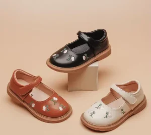 Princess Kids Leather Shoes for Girls Girls Fasion Dance Shoes Girls Hand Painted Leather Shoes