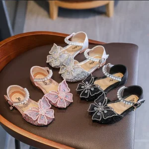 Princess Party Dance Flat Shoes Children’s Performance Pearl Sandals