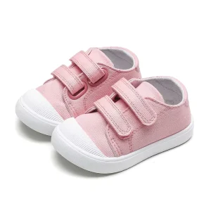 Princess Pink Cute Buckle Cotton Casual Shoes Sport Canvas Sneakers for Baby Girls