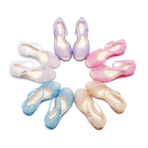 Princess Shoes Dance Shining Crystal Jelly Sandals Dance Children Shoes Girls