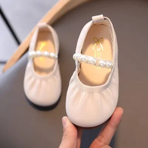 Princess Shoes Girls Autumn Student Casual Baby Shoes for Girls 1 4 Years Old Kids Beige Shoe