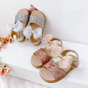 Princess Style Kids Fancy Sandals Little Girls Sandals Flats Fashion Trend Luxury Platform Sandals Kids