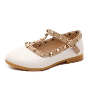 Princess Toddler Girls Sandals Soft Sole Elegant Fashion Sandals Rivet Single Casual Shoes Flat Dance Performance Shoes
