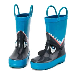 Printed Design Kids Waterproof Rain Boots Outdoor Rubber Footwear for Boys